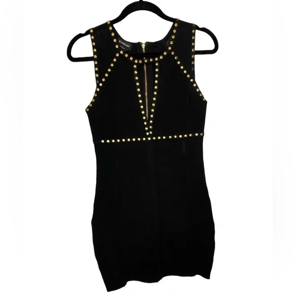 bebe black studded dress Bebe Black Studded Dress